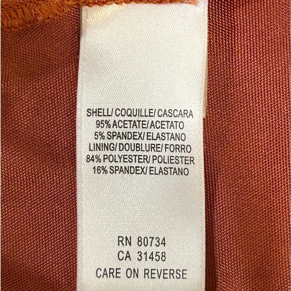 BCBG MAXAZRIA Mini Rust Empire Waist Spaghetti Strap Rhinestone Dress Size-4 EUC - Picture 7 of 8